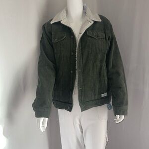 Banks journal Green Corduroy Sherpa Jacket new